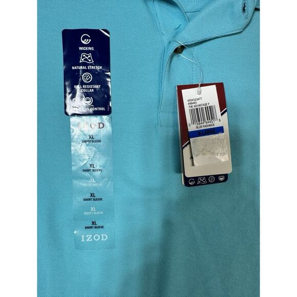 Izod Men’s Shirt Advantage Polo XL Powder Blue Golf Wick Stretch Quick Dry-NWT - Picture 2 of 6